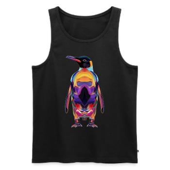 Pinguin Flugloser Vogel Popart - Männer Premium Bio Tank Top - Schwarz - Vorne - AI Model Male 178 light (178cm)