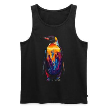 Pinguin Flugloser Vogel Popart - Männer Premium Bio Tank Top - Schwarz - Vorne - AI Model Male 178 light (178cm)