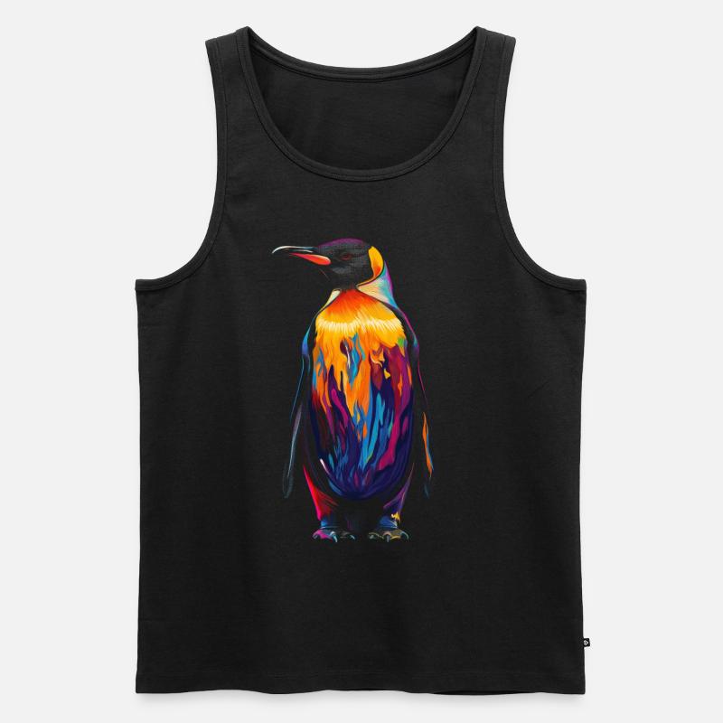 Pinguin Flugloser Vogel Popart - Männer Premium Bio Tank Top - Schwarz