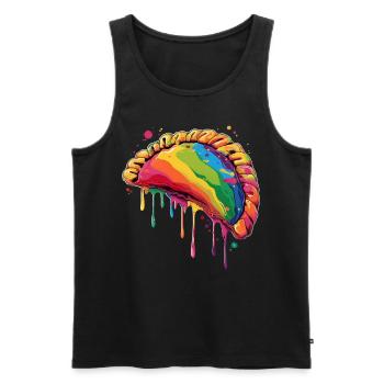 Pierogi Polonais Pologne Popart - Débardeur bio Premium Homme - noir - Devant - Michal (187cm)