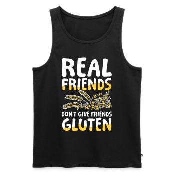 Real friends don’t give friends gluten - Männer Premium Bio Tank Top - Schwarz - Vorne - AI Model Male 178 light (178cm)
