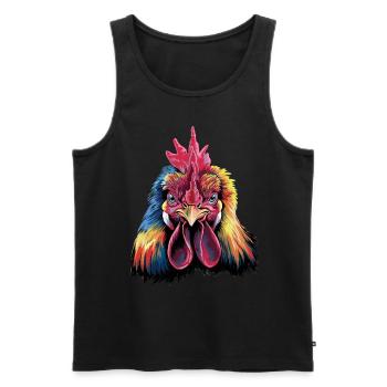 Hahn für einen Hahn Liebhaber Gockel Fan - Männer Premium Bio Tank Top - Schwarz - Vorne - AI Model Male 178 light (178cm)