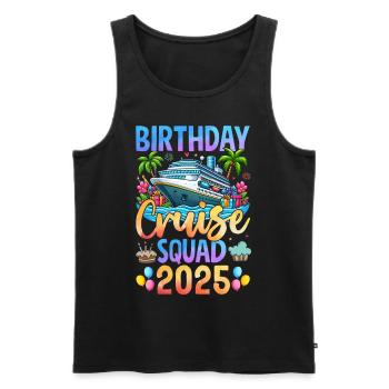 Birthday Cruise Squad 2025 - Männer Premium Bio Tank Top - Schwarz - Vorne - Michal (187cm)