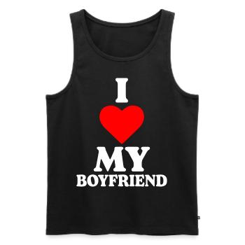 I love my boyfriend love - Men's Premium Organic Tank Top - black - Front - AI Model Male 178 light (178cm)