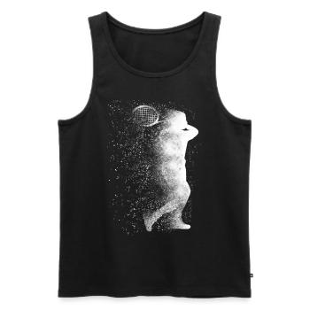 Raquette de joueur de tennis drôle - Débardeur bio Premium Homme - noir - Devant - Michal (187cm)
