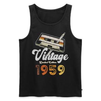 Vintage 1959 Birthday Cassette Pencil - Men's Premium Organic Tank Top - black - Front - Michal (187cm)