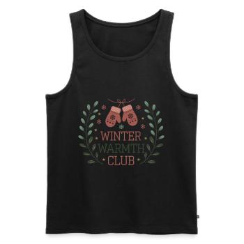 Winter Heat Club - Mitaines douillettes - Débardeur bio Premium Homme - noir - Devant - AI Model Male 178 light (178cm)