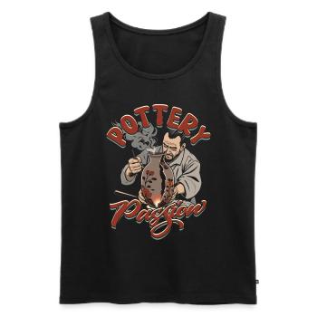 Töpfern Töpferei Töpfer Poterie Passion - Débardeur bio Premium Homme - noir - Devant - Michal (187cm)