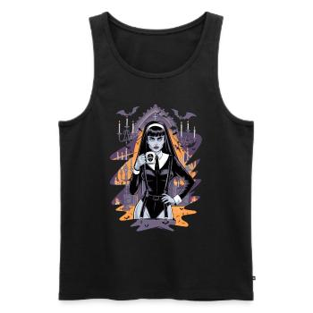 Gothic Kaffeeliebhaber Halloween Kostüm für - Männer Premium Bio Tank Top - Schwarz - Vorne - AI Model Male 178 light (178cm)