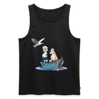 Maritime Girl Sheep North Sea Baltic Sea Travel Boat - Men's Premium Organic Tank Top - black - Front - Michal (187cm)