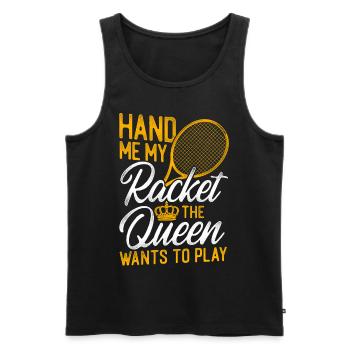Funny Tennis Player Racket Queen - Männer Premium Bio Tank Top - Schwarz - Vorne - Michal (187cm)
