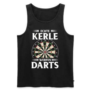 Cadeau de fléchettes Jeu de fléchettes Bullseye - Débardeur bio Premium Homme - noir - Devant - AI Model Male 178 light (178cm)