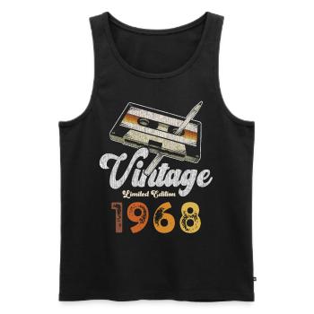 Vintage 1968 Geburtstag Kassette Bleistift - Männer Premium Bio Tank Top - Schwarz - Vorne - Michal (187cm)