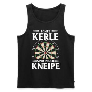 Cadeau de fléchettes Jeu de fléchettes Bullseye - Débardeur bio Premium Homme - noir - Devant - AI Model Male 178 light (178cm)
