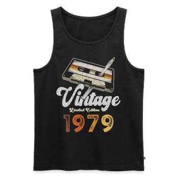 Vintage 1979 Birthday Cassette Pencil - Men's Premium Organic Tank Top - black - Front - Michal (187cm)