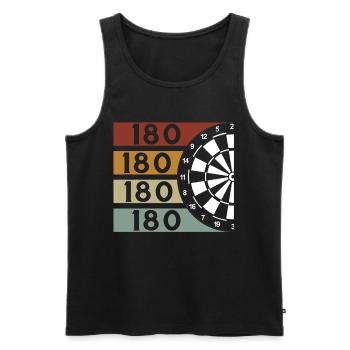 Cadeau de fléchettes Jeu de fléchettes Bullseye - Débardeur bio Premium Homme - noir - Devant - AI Model Male 178 light (178cm)