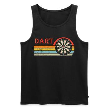 Cadeau de fléchettes Jeu de fléchettes Bullseye - Débardeur bio Premium Homme - noir - Devant - AI Model Male 178 light (178cm)