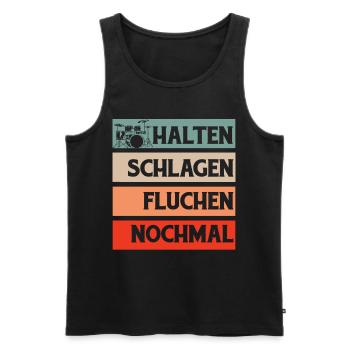 Drums Drums Drumstick Drummer Music Band Rock - Men's Premium Organic Tank Top - black - Front - Michal (187cm)