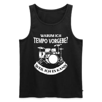 Drums Drums Drumstick Drummer Music Band Rock - Men's Premium Organic Tank Top - black - Front - Michal (187cm)