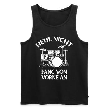 Drums Drums Drumstick Drummer Music Band Rock - Men's Premium Organic Tank Top - black - Front - Michal (187cm)