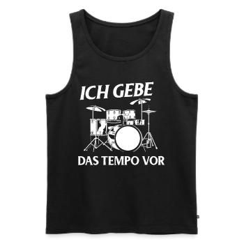 Tambours Tambours Baguette Batteur Musique Groupe Rock - Débardeur bio Premium Homme - noir - Devant - Michal (187cm)