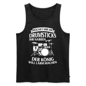 Schlagzeug Drums Drumstick Drummer Musik Band Rock - Männer Premium Bio Tank Top - Schwarz - Vorne - Michal (187cm)