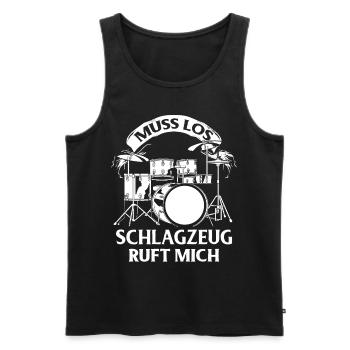 Schlagzeug Drums Drumstick Drummer Musik Band Rock - Männer Premium Bio Tank Top - Schwarz - Vorne - Michal (187cm)