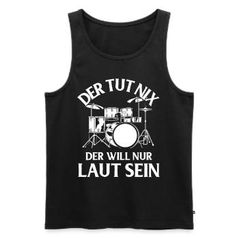 Tambours Tambours Baguette Batteur Musique Groupe Rock - Débardeur bio Premium Homme - noir - Devant - Michal (187cm)