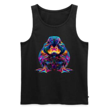 Ornithorynque mammifère Popart - Débardeur bio Premium Homme - noir - Devant - AI Model Male 178 light (178cm)