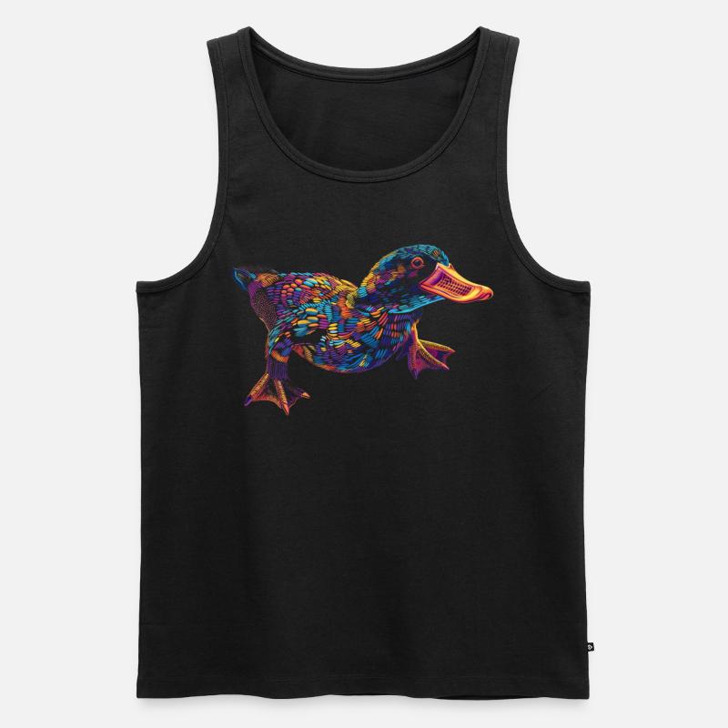 Schnabeltier Säugetier Popart - Männer Premium Bio Tank Top - Schwarz