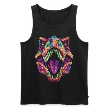 T-Rex Dinosaur Tyrannosaurus Rex Popart - Men's Premium Organic Tank Top - black - Front - AI Model Male 178 light (178cm)