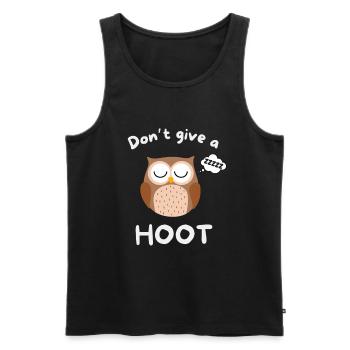Funny Owl Sleep Pun Humor - Men's Premium Organic Tank Top - black - Front - AI Model Male 178 light (178cm)
