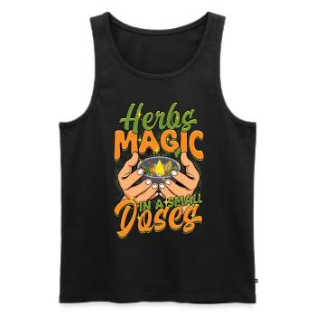 Kräutersammler Herbs Magic In A Small Doses - Männer Premium Bio Tank Top - Schwarz - Vorne - AI Model Male 178 light (178cm)