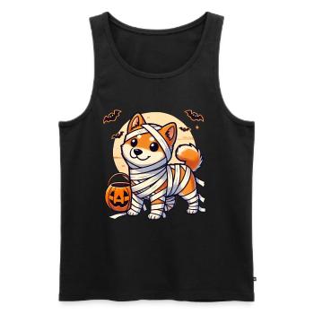 Shiba Inu Halloween Momie Mignon Shiba Inu - Débardeur bio Premium Homme - noir - Devant - Michal (187cm)