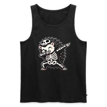 Halloween Skeleton Cute Hedgehog Men Women - Men's Premium Organic Tank Top - black - Front - Michal (187cm)