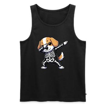 Beagle Halloween Squelette Mignon Beagle Enfants - Débardeur bio Premium Homme - noir - Devant - Michal (187cm)