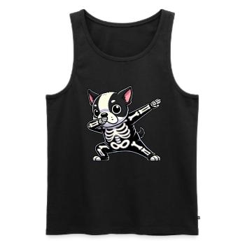 Boston Terrier Halloween Skeleton Cuter - Men's Premium Organic Tank Top - black - Front - AI Model Male 178 light (178cm)