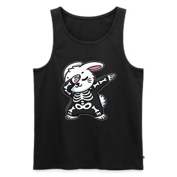 Halloween Rabbit Skeleton Cute Bunny - Men's Premium Organic Tank Top - black - Front - AI Model Male 178 light (178cm)