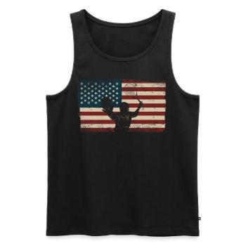Raquette de joueur de tennis drôle - Débardeur bio Premium Homme - noir - Devant - Michal (187cm)