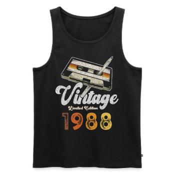 Vintage 1988 Geburtstag Kassette Bleistift - Männer Premium Bio Tank Top - Schwarz - Vorne - Michal (187cm)