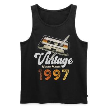Vintage 1997 Geburtstag Kassette Bleistift - Männer Premium Bio Tank Top - Schwarz - Vorne - Michal (187cm)