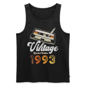 Vintage 1993 Geburtstag Kassette Bleistift - Männer Premium Bio Tank Top - Schwarz - Vorne - Michal (187cm)