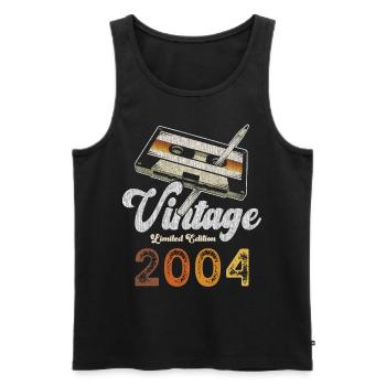 Vintage 2004 Geburtstag Kassette Bleistift - Männer Premium Bio Tank Top - Schwarz - Vorne - Michal (187cm)