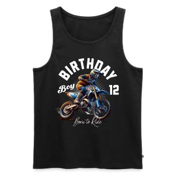 Motocross 12th Birthday - Men's Premium Organic Tank Top - black - Front - AI Model Male 178 light (178cm)