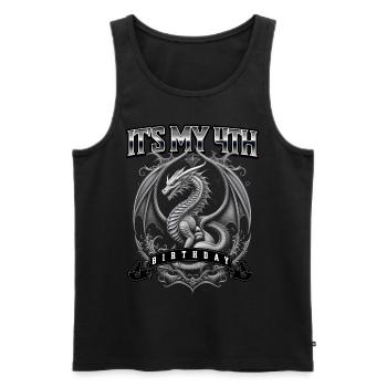 Dragon 4th Birthday Dragon - Men's Premium Organic Tank Top - black - Front - AI Model Male 178 light (178cm)
