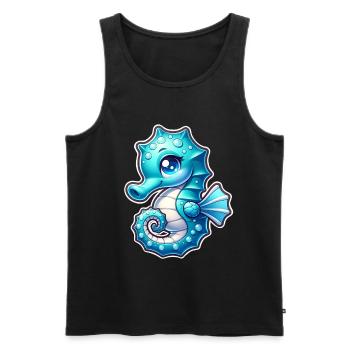 Seepferd Seepferdchen - Männer Premium Bio Tank Top - Schwarz - Vorne - AI Model Male 178 light (178cm)