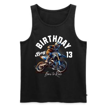 Motocross 13th Birthday - Men's Premium Organic Tank Top - black - Front - AI Model Male 178 light (178cm)