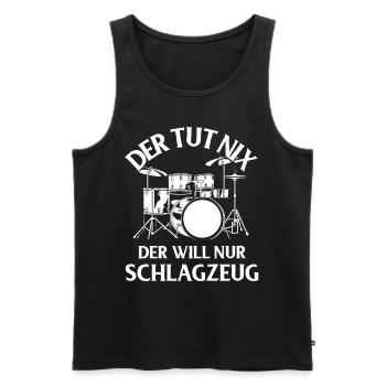 Drums Drums Drumstick Drummer Music Band Rock - Men's Premium Organic Tank Top - black - Front - Michal (187cm)