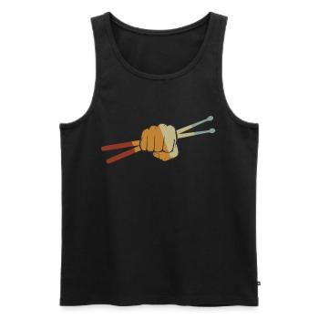Drums Drums Drumstick Drummer Music Band Rock - Men's Premium Organic Tank Top - black - Front - Michal (187cm)