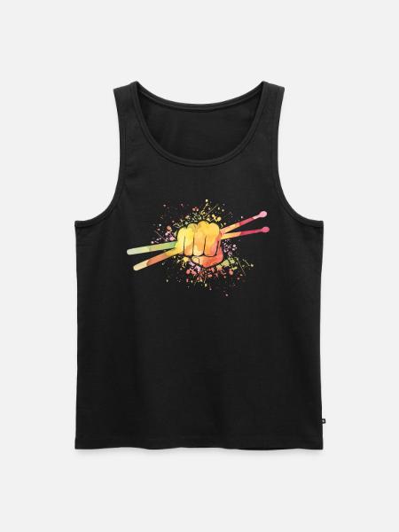 Schlagzeug Drums Drumstick Drummer Musik Band Rock - Männer Premium Bio Tank Top - Schwarz
